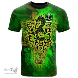 ScotsTee Shop Welsh Arthal or Arthgal Coat of Arms Family Crest Wales T Shirt Celtic Dragon Castle Pattern T Shirt
