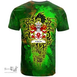 ScotsTee Shop Welsh Cadrod HARDD Coat of Arms Family Crest Wales T Shirt Celtic Dragon Castle Pattern T Shirt