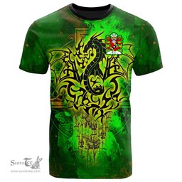 ScotsTee Shop Welsh Eure Commander of Slebech Pembrokeshire Coat of Arms Family Crest Wales T Shirt Celtic Dragon Castle Pattern T Shirt