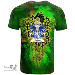 ScotsTee Shop Welsh Dalton Sir Richard of Althorp through marriage Coat of Arms Family Crest Wales T Shirt Celtic Dragon Castle Pattern T Shirt