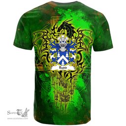 ScotsTee Shop Welsh Rudd Bishop of St David Coat of Arms Family Crest Wales T Shirt Celtic Dragon Castle Pattern T Shirt