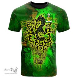ScotsTee Shop Welsh Uthr PENDRAGON Father of King Arhtur Coat of Arms Family Crest Wales T Shirt Celtic Dragon Castle Pattern T Shirt