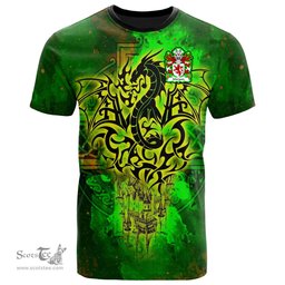 ScotsTee Shop Welsh Morgan Sir AP MAREDUDD Coat of Arms Family Crest Wales T Shirt Celtic Dragon Castle Pattern T Shirt