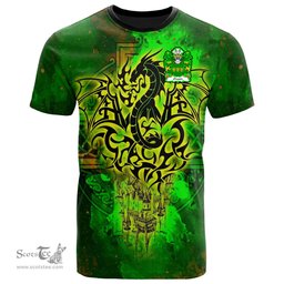 ScotsTee Shop Welsh Owain GWYNEDD Coat of Arms Family Crest Wales T Shirt Celtic Dragon Castle Pattern T Shirt