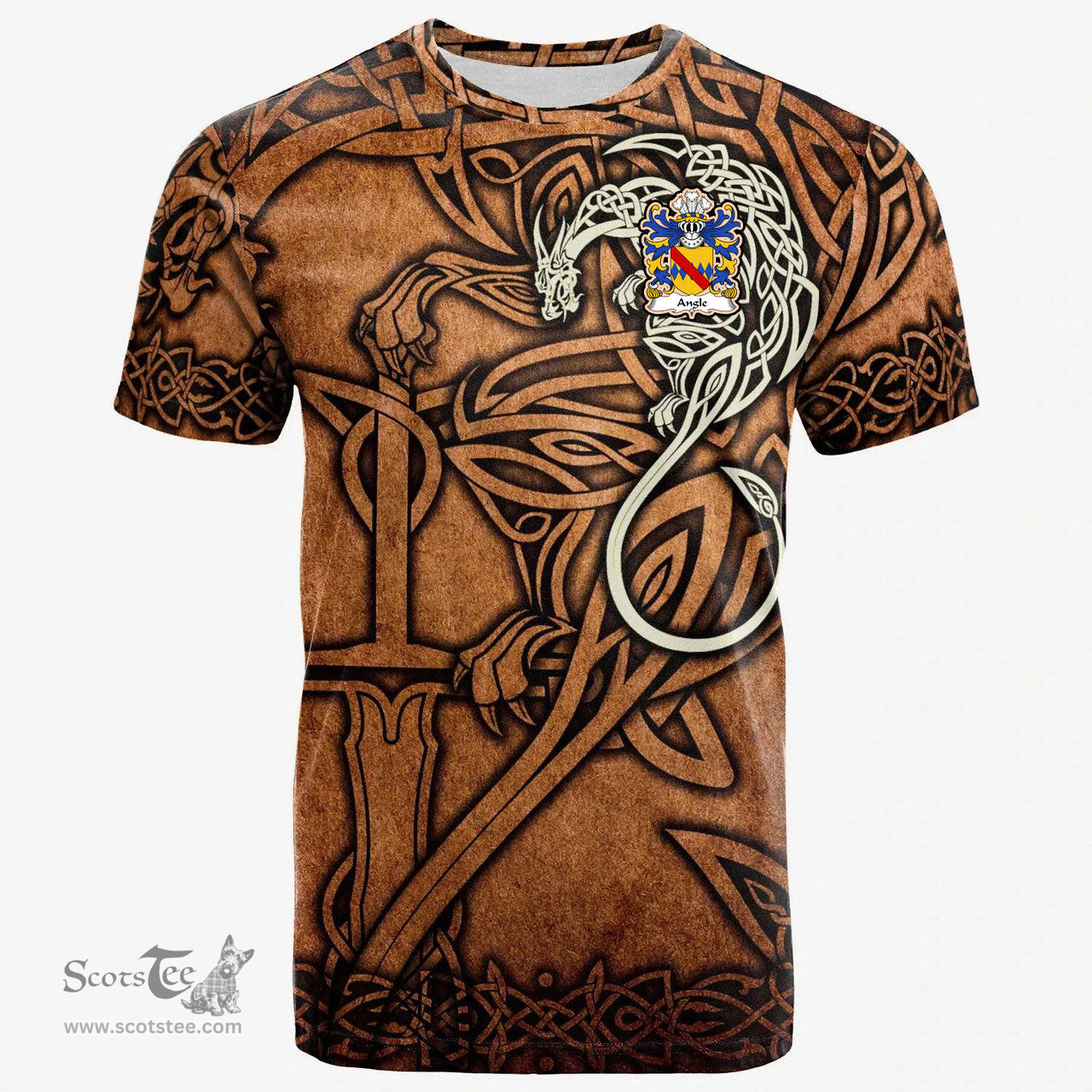 ScotsTee Shop Welsh Angle Pembrokeshire Coat of Arms Family Crest Wales T Shirt Celtic Dragon Vintage T Shirt