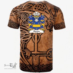 ScotsTee Shop Welsh Barton Coat of Arms Family Crest Wales T Shirt Celtic Dragon Vintage T Shirt