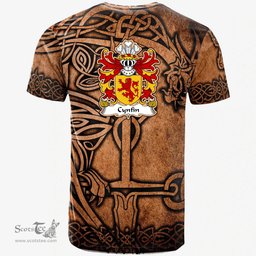 ScotsTee Shop Welsh Cynfin AP GWERYSTAN Coat of Arms Family Crest Wales T Shirt Celtic Dragon Vintage T Shirt