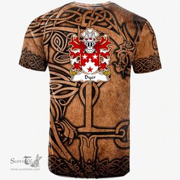 ScotsTee Shop Welsh Dyer of Haverfordwest Carmarthenshire Coat of Arms Family Crest Wales T Shirt Celtic Dragon Vintage T Shirt