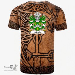 ScotsTee Shop Welsh Heleighe Helegh Heley of Flint Coat of Arms Family Crest Wales T Shirt Celtic Dragon Vintage T Shirt