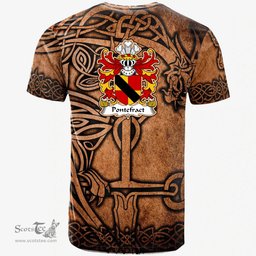 ScotsTee Shop Welsh Pontefract of Denbighshire Coat of Arms Family Crest Wales T Shirt Celtic Dragon Vintage T Shirt