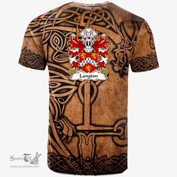ScotsTee Shop Welsh Langton Sir William of Henllys Gower Coat of Arms Family Crest Wales T Shirt Celtic Dragon Vintage T Shirt