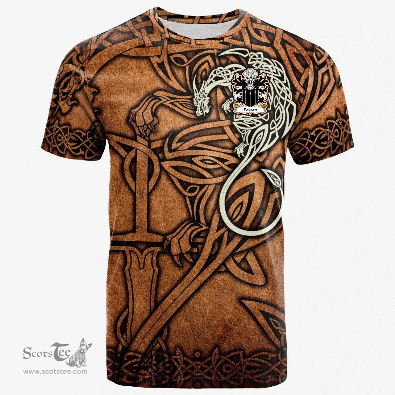 ScotsTee Shop Welsh Padarn PEISRUDD Coat of Arms Family Crest Wales T Shirt Celtic Dragon Vintage T Shirt