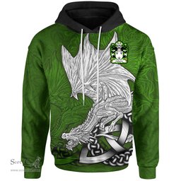 ScotsTee Shop Welsh Cylynin of Powys Coat of Arms Family Crest Wales Hoodie Celtic Green Dragon Hoodie