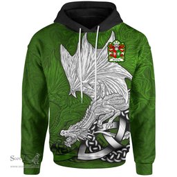 ScotsTee Shop Welsh Edmond AP MERYTH Coat of Arms Family Crest Wales Hoodie Celtic Green Dragon Hoodie