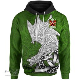 ScotsTee Shop Welsh Gronwy Fychan of Anglesey Coat of Arms Family Crest Wales Hoodie Celtic Green Dragon Hoodie