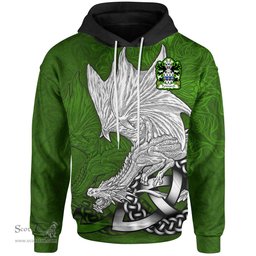 ScotsTee Shop Welsh Penmarch of Penmark Castle South Glamorgan Coat of Arms Family Crest Wales Hoodie Celtic Green Dragon Hoodie
