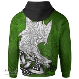 ScotsTee Shop Welsh Winston of Trewyn Monmouthshire Coat of Arms Family Crest Wales Hoodie Celtic Green Dragon Hoodie
