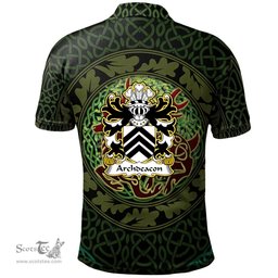 ScotsTee Shop Welsh Archdeacon Coat of Arms Family Crest Wales Polo Shirt Celtic Deer with Tree of Life The God of the Forest Polo Shirt