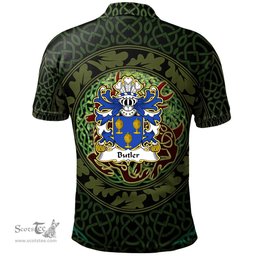 ScotsTee Shop Welsh Butler or le Boteler of Glamorgan Coat of Arms Family Crest Wales Polo Shirt Celtic Deer with Tree of Life The God of the Forest Polo Shirt