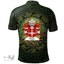 ScotsTee Shop Welsh Beake of Caernarfon Coat of Arms Family Crest Wales Polo Shirt Celtic Deer with Tree of Life The God of the Forest Polo Shirt