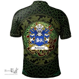 ScotsTee Shop Welsh Andrewe of Herefordshire Coat of Arms Family Crest Wales Polo Shirt Celtic Deer with Tree of Life The God of the Forest Polo Shirt