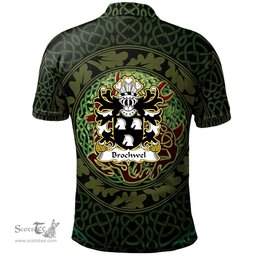 ScotsTee Shop Welsh Brochwel YSGITHROG Coat of Arms Family Crest Wales Polo Shirt Celtic Deer with Tree of Life The God of the Forest Polo Shirt