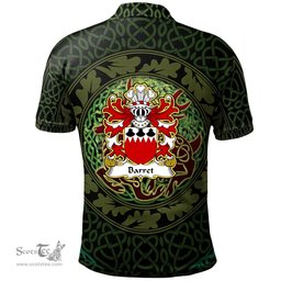 ScotsTee Shop Welsh Barret of Pendine Pembrokeshire Coat of Arms Family Crest Wales Polo Shirt Celtic Deer with Tree of Life The God of the Forest Polo Shirt