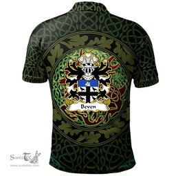 ScotsTee Shop Welsh Beven or Bevan Coat of Arms Family Crest Wales Polo Shirt Celtic Deer with Tree of Life The God of the Forest Polo Shirt