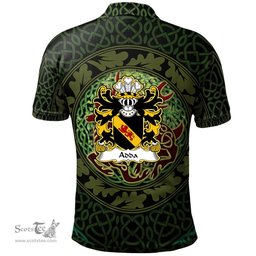 ScotsTee Shop Welsh Adda of Mochnant Coat of Arms Family Crest Wales Polo Shirt Celtic Deer with Tree of Life The God of the Forest Polo Shirt