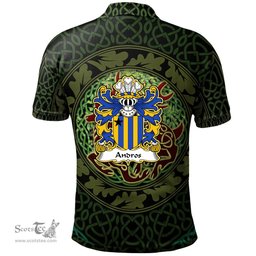 ScotsTee Shop Welsh Andros or Andrews Coat of Arms Family Crest Wales Polo Shirt Celtic Deer with Tree of Life The God of the Forest Polo Shirt