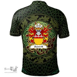 ScotsTee Shop Welsh Bamvill or Bambil Coat of Arms Family Crest Wales Polo Shirt Celtic Deer with Tree of Life The God of the Forest Polo Shirt