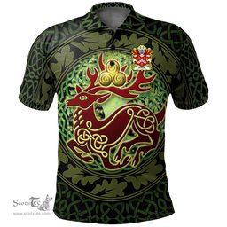 ScotsTee Shop Welsh Arnold Sir Acquired Llanthony Abbey Coat of Arms Family Crest Wales Polo Shirt Celtic Deer with Tree of Life The God of the Forest Polo Shirt