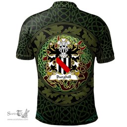 ScotsTee Shop Welsh Burghill Lord of Crickhowell Coat of Arms Family Crest Wales Polo Shirt Celtic Deer with Tree of Life The God of the Forest Polo Shirt