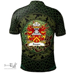ScotsTee Shop Welsh Bangor ap Dafydd Bangor Coat of Arms Family Crest Wales Polo Shirt Celtic Deer with Tree of Life The God of the Forest Polo Shirt