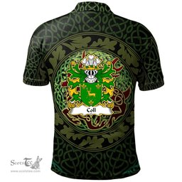 ScotsTee Shop Welsh Coll of Pembrokeshire Coat of Arms Family Crest Wales Polo Shirt Celtic Deer with Tree of Life The God of the Forest Polo Shirt
