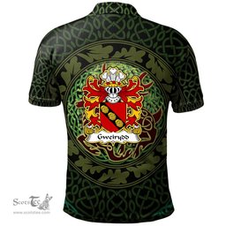 ScotsTee Shop Welsh Gweirydd AP RHYS GOCH Anglesey Coat of Arms Family Crest Wales Polo Shirt Celtic Deer with Tree of Life The God of the Forest Polo Shirt