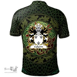 ScotsTee Shop Welsh Cylynin of Powys Coat of Arms Family Crest Wales Polo Shirt Celtic Deer with Tree of Life The God of the Forest Polo Shirt