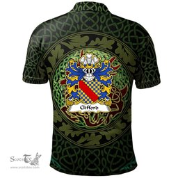 ScotsTee Shop Welsh Clifford of Herefordshire Coat of Arms Family Crest Wales Polo Shirt Celtic Deer with Tree of Life The God of the Forest Polo Shirt