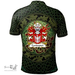 ScotsTee Shop Welsh Cantington of Trewilym Pembrokeshire Coat of Arms Family Crest Wales Polo Shirt Celtic Deer with Tree of Life The God of the Forest Polo Shirt
