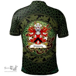 ScotsTee Shop Welsh Gronwy Fychan of Anglesey Coat of Arms Family Crest Wales Polo Shirt Celtic Deer with Tree of Life The God of the Forest Polo Shirt