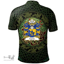 ScotsTee Shop Welsh Carne of Nash and Ewenni Glamorgan Coat of Arms Family Crest Wales Polo Shirt Celtic Deer with Tree of Life The God of the Forest Polo Shirt