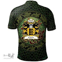 ScotsTee Shop Welsh Carew of Pembrokeshire Coat of Arms Family Crest Wales Polo Shirt Celtic Deer with Tree of Life The God of the Forest Polo Shirt
