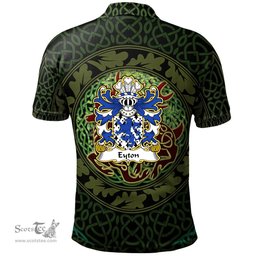 ScotsTee Shop Welsh Eyton of Denbighshire Coat of Arms Family Crest Wales Polo Shirt Celtic Deer with Tree of Life The God of the Forest Polo Shirt