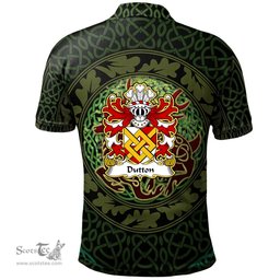 ScotsTee Shop Welsh Dutton of Dutton of Cheshire Coat of Arms Family Crest Wales Polo Shirt Celtic Deer with Tree of Life The God of the Forest Polo Shirt