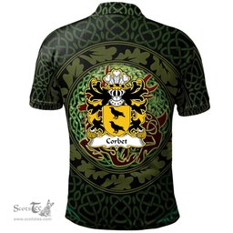 ScotsTee Shop Welsh Corbet of Cawrse Montgomeryshire Coat of Arms Family Crest Wales Polo Shirt Celtic Deer with Tree of Life The God of the Forest Polo Shirt