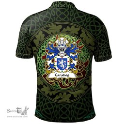 ScotsTee Shop Welsh Caradog FREICHFRAS Earl of Hereford Coat of Arms Family Crest Wales Polo Shirt Celtic Deer with Tree of Life The God of the Forest Polo Shirt