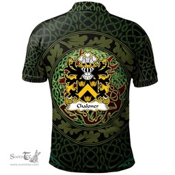 ScotsTee Shop Welsh Chaloner of Denbighshire Coat of Arms Family Crest Wales Polo Shirt Celtic Deer with Tree of Life The God of the Forest Polo Shirt