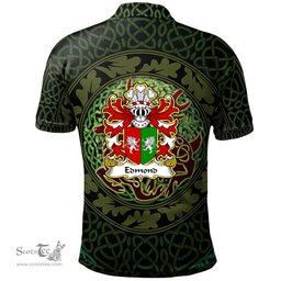 ScotsTee Shop Welsh Edmond AP MERYTH Coat of Arms Family Crest Wales Polo Shirt Celtic Deer with Tree of Life The God of the Forest Polo Shirt