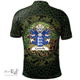ScotsTee Shop Welsh Camville Lords of Llansteffan Coat of Arms Family Crest Wales Polo Shirt Celtic Deer with Tree of Life The God of the Forest Polo Shirt