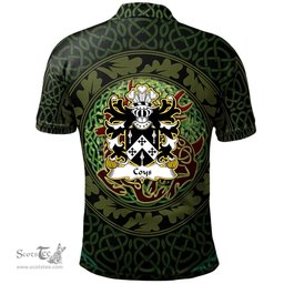ScotsTee Shop Welsh Coys of Great Llanmelin Monmouthshire Coat of Arms Family Crest Wales Polo Shirt Celtic Deer with Tree of Life The God of the Forest Polo Shirt